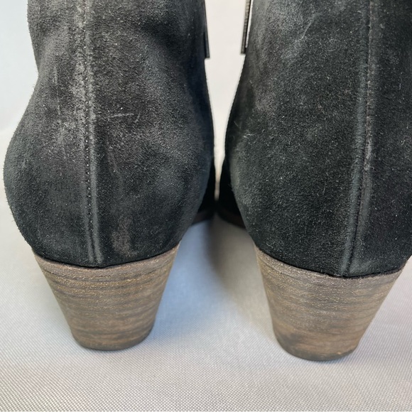 AQUATALIA By Marvin K Womens Black Suede Ankle Boots Size 7.5 Side Zip Italy - Picture 4 of 16